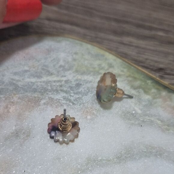 💲6️⃣ Bundled ✔️Floral Multicolorc Resin Stud Earrings - Picture 5 of 6